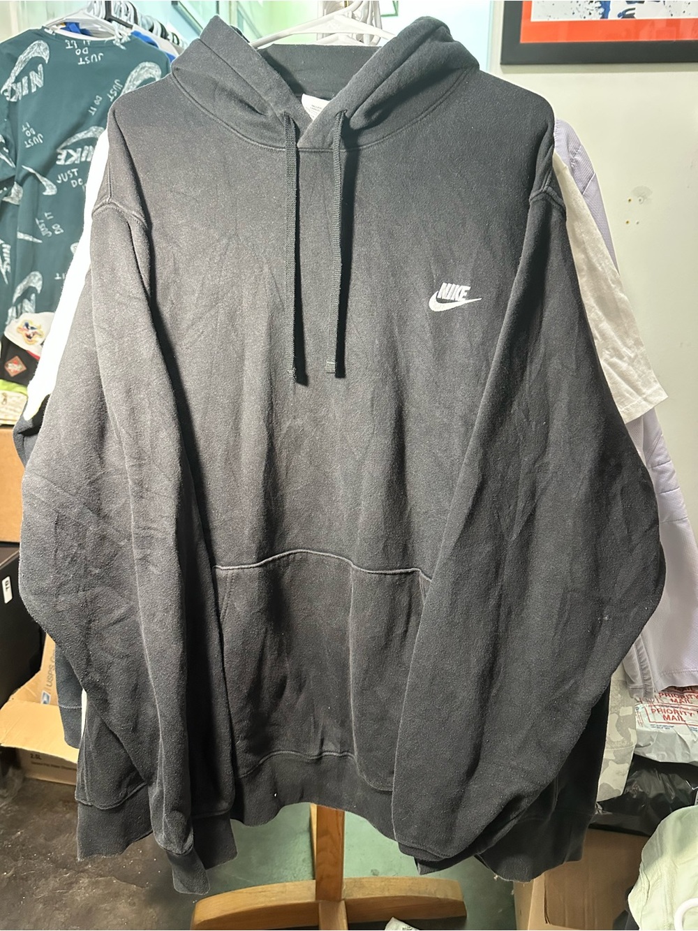 Nike Men's Club Pullover Fleece Hoodie, Black 3XL Tall